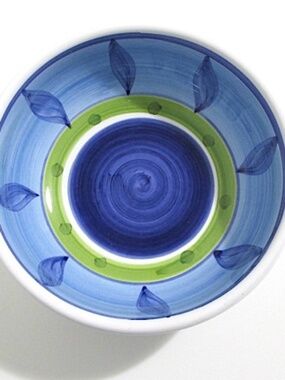 Vintage Blue Caleca Handpainted Ceramic Bowl